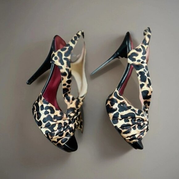 Betsey Johnson Astra Leopard Print Heels – Size 7.5 - Picture 1 of 6